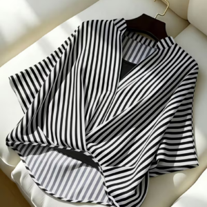 Women's Casual V-Neck Layered Raglan Short-Sleeve Shirt