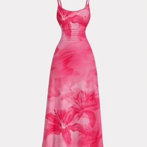 Women's Floral Print Sleeveless Slingback Maxi Dress