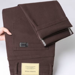 Men's Dark Brown Slim-Fit Stretch Jeans